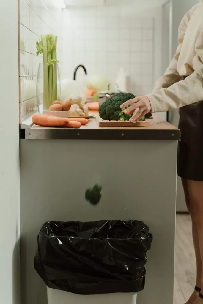 garbage can in the kitchen